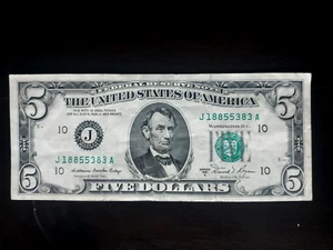$5 Dollar Series 1981 A, BANK OF KANSAS CITY J NOTE USA - Picture 1 of 5