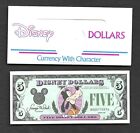 Goofy $5 Disney Five Dollar Note / Bill In Original Envelope- Crisp MINT * 1987