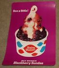 Vintage 1966 Dairy Queen Store POS Advertising Sign Poster- Blackberry Sundae