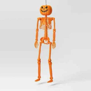 New Lot of 4 Hyde and Eek 36" Posable Pumpkin Skeleton Hanging Halloween Decor! - Picture 1 of 8