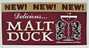 Vintage New Malt Duck Beer Carling National Brewery Poster Banner Sign Old Stock - Picture 1 of 1