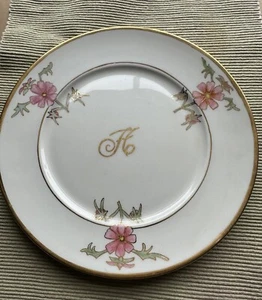 Hand Made/Painted 10" Plate with Florals Monogrammed Letter H Artist Signed - Picture 1 of 11