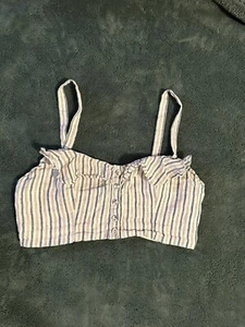 Bralette Medium Red White And Blue Striped - Chest Size 30in - Picture 1 of 3