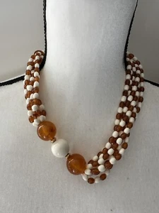 Collana Vintage Avon Lucite Perline Collana Multi Filo Dichiarazione 19,5” - Foto 1 di 9