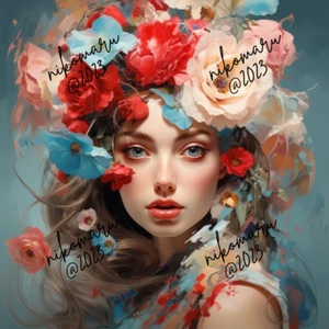 Digital Image Picture Photo Wallpaper Background Desktop Art Flower Woman Lady - Picture 1 of 1