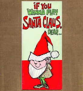 Tarjeta de Navidad para adultos Vagabond Creations vintage sin usar, Santa sucio en saco de cama - Imagen 1 de 6