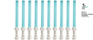 10 X OFFICIAL LEGO - STAR WARS LIGHTSABERS - WHITE HILT / TRANS BLUE, FAST - NEW - Picture 1 of 1