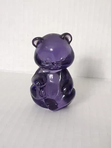 RARE Fenton Glass AMETHYST PURPLE Violet Sitting Bear 2 3/4" Seated Figurine - Picture 1 of 7
