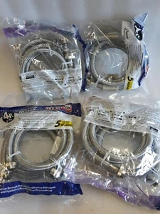 4 Pairs Certified Appliance Stainless Steel Washing Machine Hose  4Ft-2Pk   (1D) - Picture 1 of 8