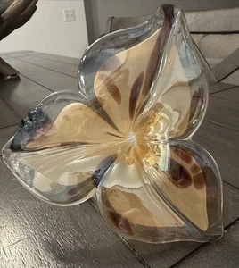 Murano Glass Flower Lily Sculpture Made in ITALY - Picture 1 of 5