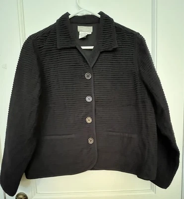 Chaqueta para mujer The Territory Ahead abotonada negra acanalada forrada pequeña mediana Foto 1 de 4