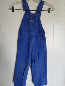 Vintage Oshkosh B' Gosh Vestbak Made In USA 100% Cotton Blue Overalls Size 4T - Picture 1 of 15