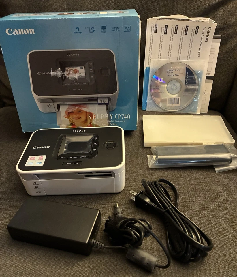 Canon SELPHY CP740 Compact Photo Printer (Box is Damaged See All Photos) - Image 1 of 4