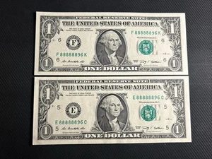 Matching set of 3 fancy serial number 88888896 $1 UNC - Picture 1 of 2