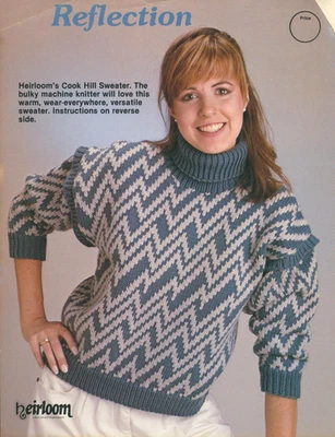 Unisex Cook Hill Twill Sweater Knitting Pattern Size 36" 40" 44" Heirloom #1078 - Image 1 of 3