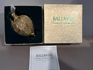 Baldwin 1999 3D Elegant Egg 24k Gold over Brass 77132.010 Boxed - Picture 1 of 4