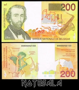 BELGIUM BELGICA 200 FRANCS ND (1995) Pick-148 AUNC S/N 30800252160 - Picture 1 of 1