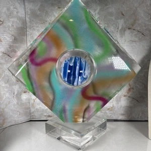 Shlomi Haziza Unique Acrylic Sculpture Signed ~ Contemporary Art    17.75” X 17” - Picture 1 of 18