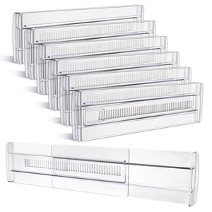 Drawer Dividers, 6 Pack Adjustable Drawer Organizers 3.2" High Expandable fro... - Picture 1 of 8