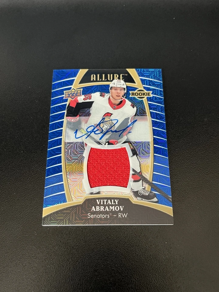 2019-20 Upper Deck Allure - Vitalii Abramov #84 Blue Line Auto Jerseys /99 (RPA) - Image 1 of 2