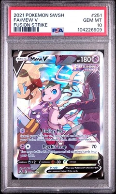 PSA 10 Mew V 251/264 Fusion Strike (Alternate Full Art) Swsh08 Gem Mint Holo - Image 1 of 2
