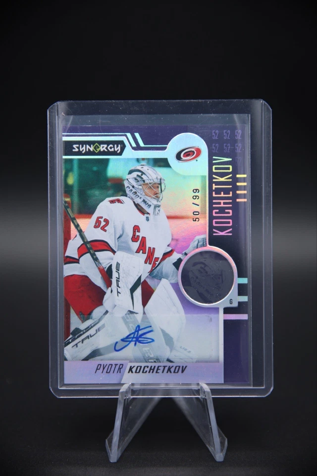 2022 Upper Deck Synergy Rookies Purple 50/99 Pyotr Kochetkov #93 Rookie Auto RC - Image 1 of 2