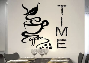 WandTattoo Wandsticker WandSpruch CAFE COFFEE KAFFEE CAFE Time KÜCHE KF07 - Picture 1 of 3