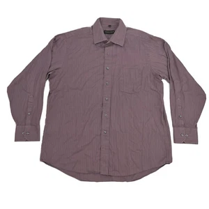 Donald J. Trump Signature Collection Dress Shirt Men's 17 34/35 Purple Stripes - Picture 1 of 9