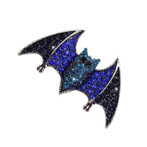 Rhinestone Bat Brooch Halloween Pins and Brooches Women Breastpin Attractive New - Picture 1 of 11