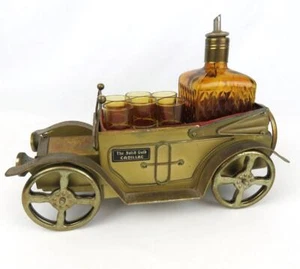 Vintage Cadillac Convertible Car Musical? Liquor Decanter and 6 Shot Glass Set - Picture 1 of 20