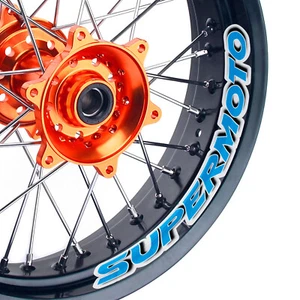 Supermoto Graphics Stickers 17 inch Wheels For Honda CRF 230M CRF450R CRF450X - Foto 1 di 11