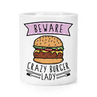 Beware Crazy Burger Lady Makeup Brush Pencil Pot Fast Food Funny Joke