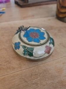 Vintage Pocket Brass And Enamel Ashtray - Picture 1 of 3