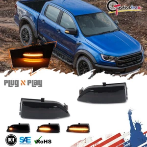 Espejo retrovisor lateral LED ámbar dinámico humo señal de giro para Ford Ranger Lariat T6 Raptor - Imagen 1 de 9