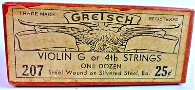 GRETSCH Violin G/4th Strings 207-G & 203-D  Strings - Silvered Steel - RARE - Image 1 of 4