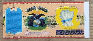 ADVERTISING Label Can San Jose Packing California Eagle Bear Asparagus Tips Smal - Picture 1 of 1