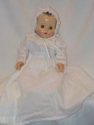 17" Vintage Composition Molded hair Baby Doll Marked R & B - Image 1 of 4
