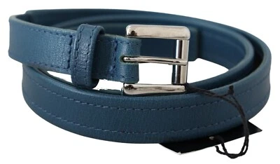 Cinturón DAKS LONDON Cuero de becerro azul Plateado Cuadrado Cintura Hebilla s. 85 cm/2 Foto 1 de 4