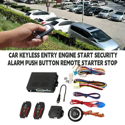 Car Keyless Entry Engine Start Security Alarm Push Button Remote Starter StopSLB - Image 1 of 4