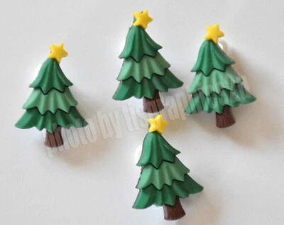 4 Holiday Trees / Buttons Galore / 2-tone Shank Back Christmas Embellishments - Image 1 of 2