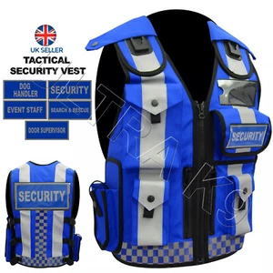 Hi Viz Tactical Security Dog Handler Vest Enforcement CCTV Tac Quality Vest Blue - Foto 1 di 1