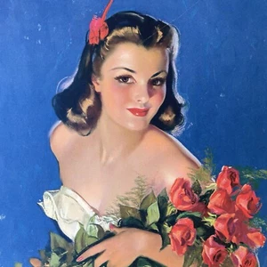 True Vintage Art Print Pin-Up Glamour Girl 1930s 40s Fashion Bradshaw Crandell - Picture 1 of 4