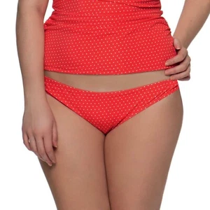 Curvy Kate Plain Sailing Ruched Back Bikini Brief Red Spot Size 14 NEW - Picture 1 of 9