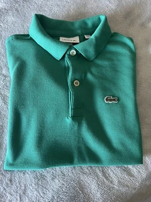 Зеленая рубашка-поло Lacoste для мальчиков размер 12 - Изображение 1 из 4