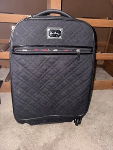 Vera Bradley *Classic BLACK *22" Spinner Suitcase Luggage *FLORAL Pattern* - Picture 1 of 9