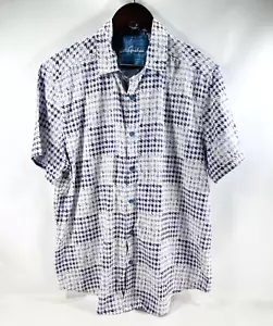 Camisa de manga corta con botones calce clásico geométrico Robert Graham para hombre - 2XL - Imagen 1 de 10
