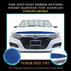 For 2017-2021 Honda Accord Front Bumper Hood Graphic Decal Satin Metallic Vinyl - Picture 1 of 16
