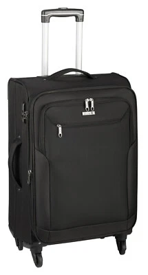 Kleiner Handgepäck Trolley Stoffkoffer, Reisegepäck Schwarz 55 cm 2,4kg Bowatex - Bild 1 von 3