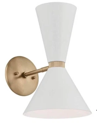 Aplique de pared Kichler 52570 Phix 2 luces 14" de alto - bronce champán/blanco Foto 1 de 4