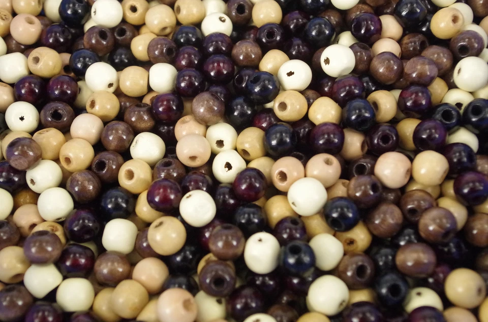 Wooden Round Beads, 50 pcs Brown and Black Mixed 12mm  Wood Craft W230 - Image 1 of 1